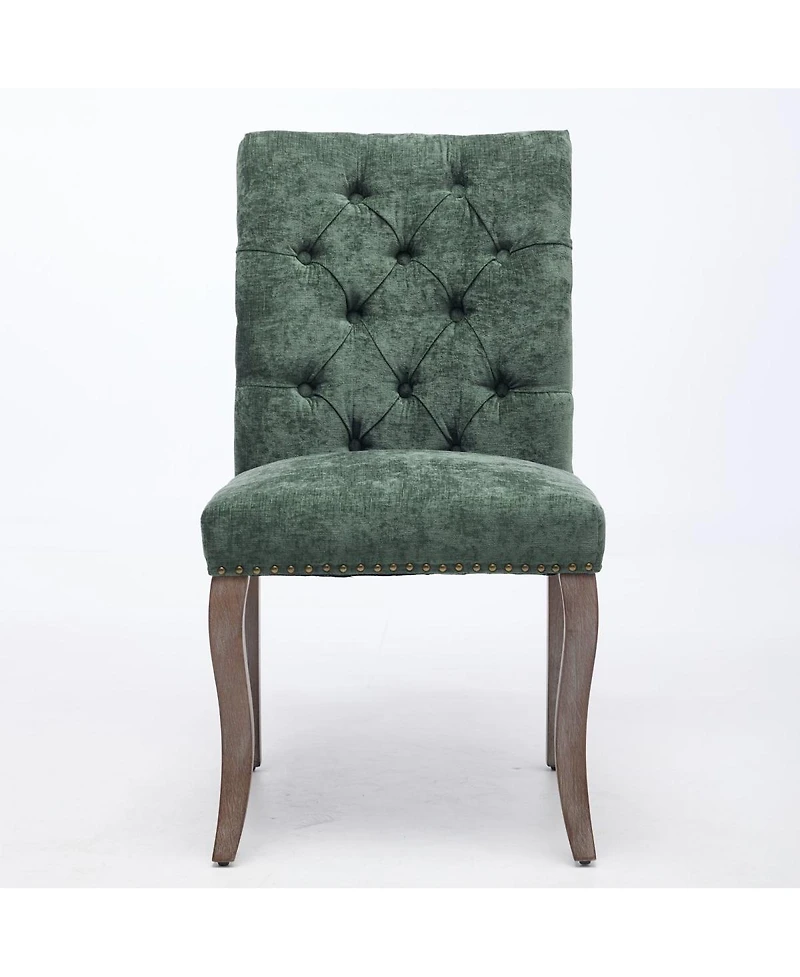 Streamdale Furniture Chenille Tufted Dining Chairs