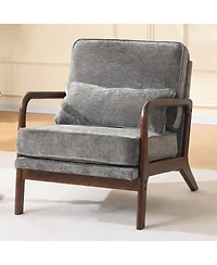 Streamdale Furniture Comfy Upholstered Accent Chair with Wood Arms.