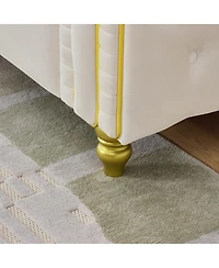 Streamdale Furniture 3+2 Velvet Sofa with Gold Legs