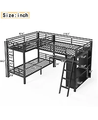 Streamdale Furniture Triple Bunk Bed with Desk and Wardrobe