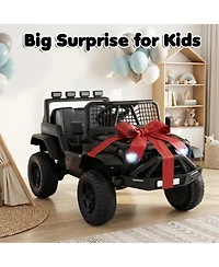 Slickblue 24V Electric Ride On Car for Kids with Parent Remote, Music and Lights