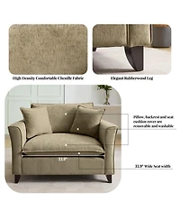 Streamdale Furniture Chenille Oversized Armchair with Pillow