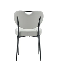 Streamdale Furniture 2 Leather Dining Chairs with Metal Legs