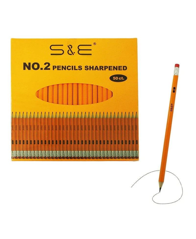 Gnuadz Wood-cased 2 Pencils Pre-sharpened With Erasers Hb Lead For Writing Drawing Sketching