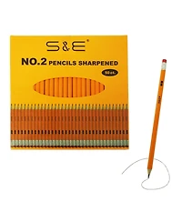 Gnuadz Wood-cased 2 Pencils Pre-sharpened With Erasers Hb Lead For Writing Drawing Sketching