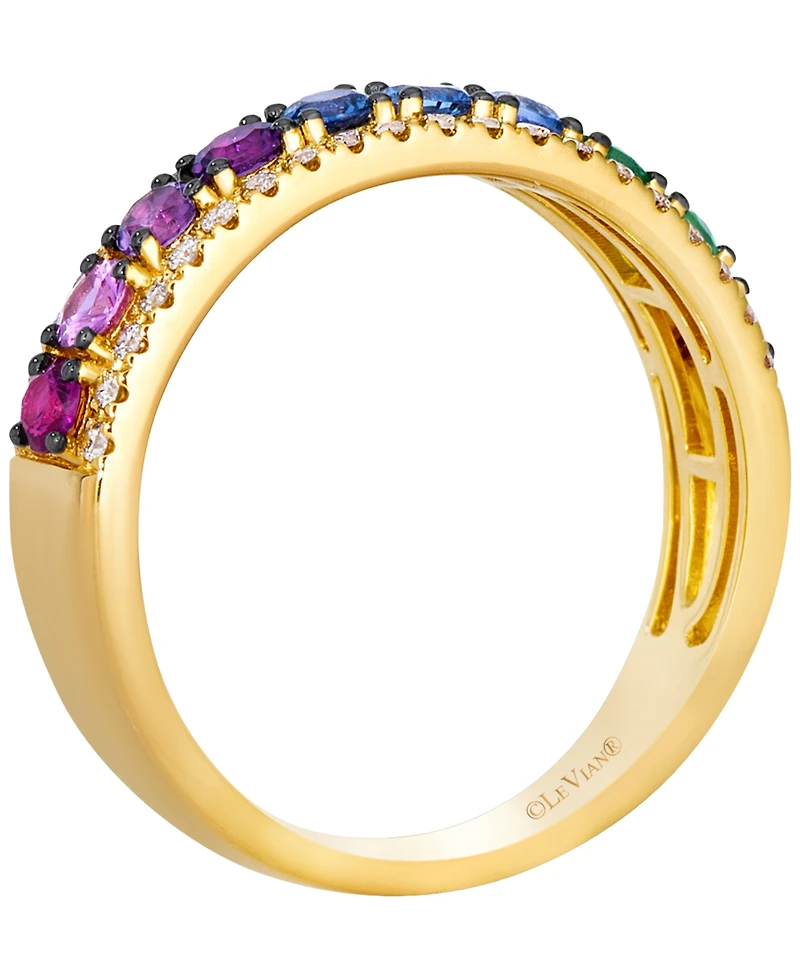 Le Vian Multi-Gemstone & Diamond (1/5 ct. t.w.) Ring in 14k Honey Gold