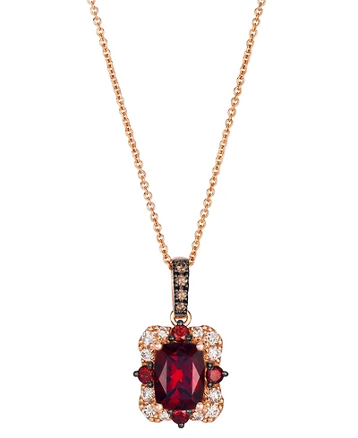 Le Vian Garnet (1-7/8 ct. t.w.) & Diamond (5/8 ct. t.w.) Pendant Necklace in 14k Strawberry Gold