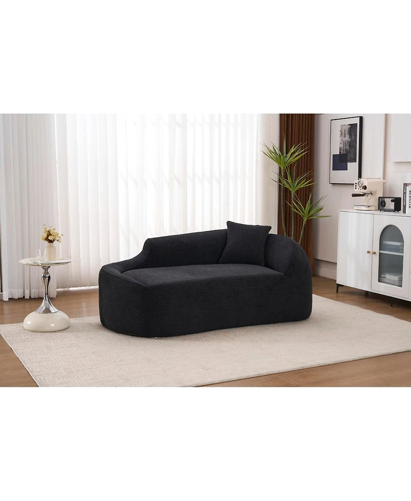 Streamdale Furniture Compression Curved Chaise Longue Indoor Modern Chenille Loveseat Couch