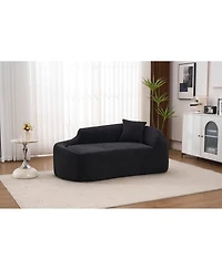 Streamdale Furniture Compression Curved Chaise Longue Indoor Modern Chenille Loveseat Couch
