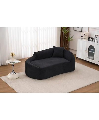 Streamdale Furniture Compression Curved Chaise Longue Indoor Modern Chenille Loveseat Couch