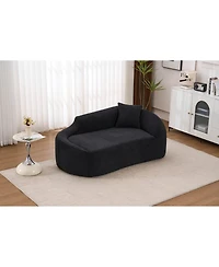 Streamdale Furniture Compression Curved Chaise Longue Indoor Modern Chenille Loveseat Couch