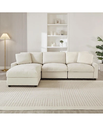 Streamdale Furniture Modular L-Shape Sectional Sofa with Ottoman Storage