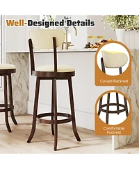 Sugift Bar Height Swivel Chairs Set of Two with Padded Seats