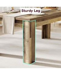 homfan Farmhouse Dining Table for 4 to 6, 63.0 x 31.0 in Rectangular Kitchen Table