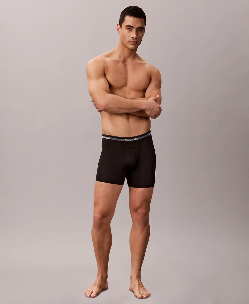 Calvin Klein Men's Stitch-Free Waistband Long Boxer Briefs, 3-Pack