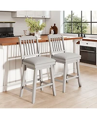 Slickblue Set of 2 Modern Swivel Bar Stools with Upholstered Seat for Kitchen Island and Counter