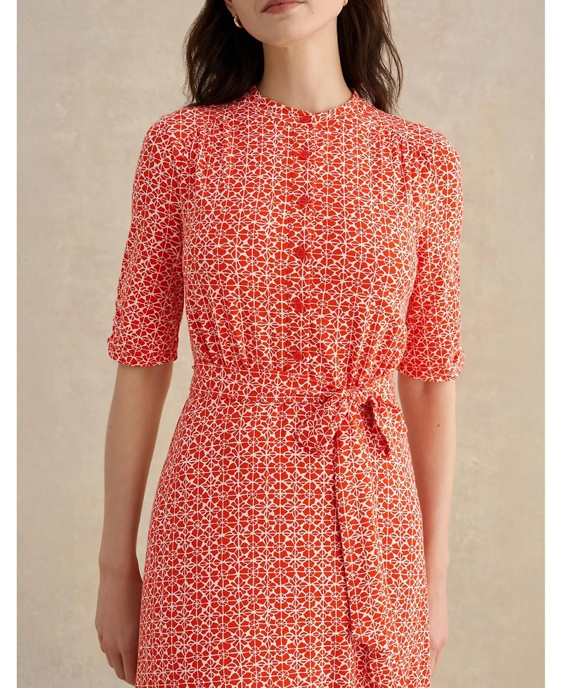Hobbs London Women's Cathy 3/4 Sleeve Jersey Midi Dress
