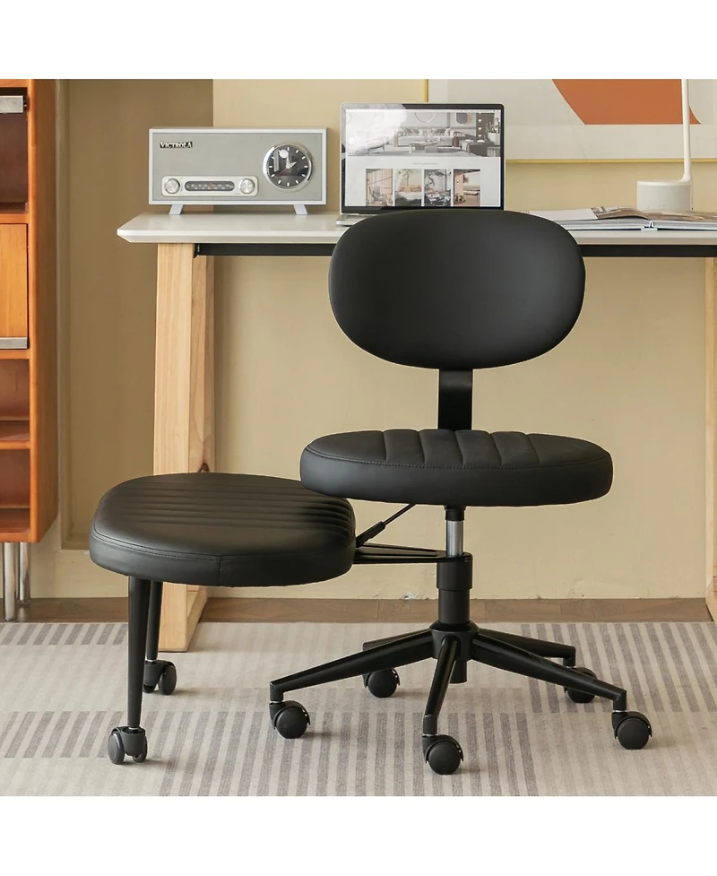 Streamdale Furniture Ergonomic Cross-Legged Swivel Desk Chair with Back Support