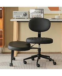 Streamdale Furniture Ergonomic Cross-Legged Swivel Desk Chair with Back Support