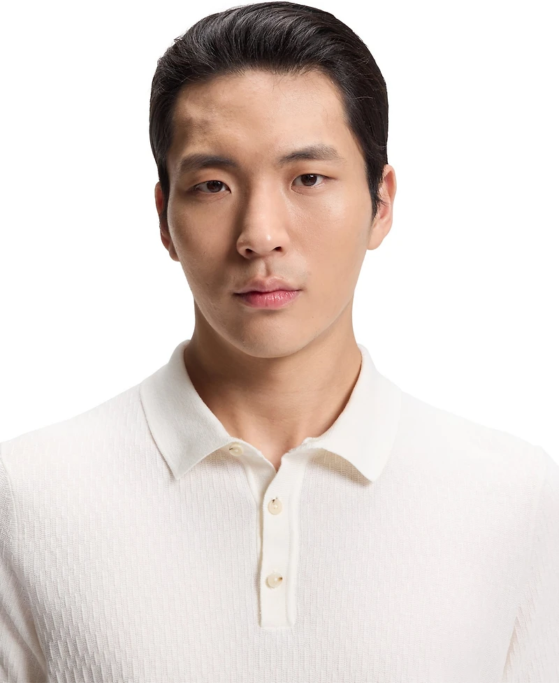 Boss by Hugo Men's Structured Fabric Regular-Fit Knit Polo Shirt
