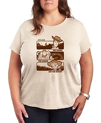 Hybrid Apparel Plus Toy Story 5 Woody Buzz Jessie Stack Short-Sleeve Graphic T-Shirt