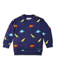 Holly and Beau Boys Dinosaur Cotton Crew Neck Sweatshirt