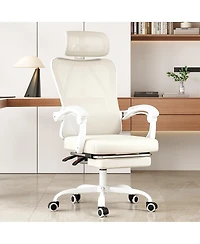 Flynama High Back Mesh Office Chair with Footrest,Adjustable HeadrestandLumbar