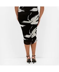 City Chic Women's Dana Blur Print Mesh Skirt