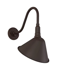 Franklin Iron Works Neihart Rustic Farmhouse Outdoor Barn Light Fixture Bronze Curving Gooseneck Post Exterior Barn Deck House Porch Yard Patio