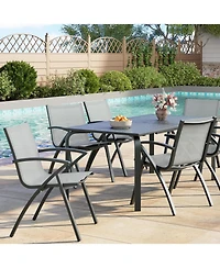 GarveeLife Aluminum Patio Dining Chairs Set Stackable All-Weather Quick-Dry Textilene Mesh, Durable Metal Frame
