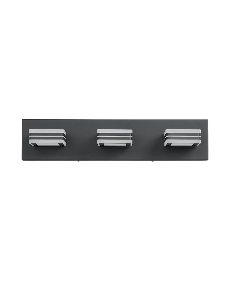 Busdays Matte Black Vanity Light Fixture 3 Lights Up and Down Led Modern Bathroom Vanity Light Over Mirror Acrylic Bath Wall Lighting