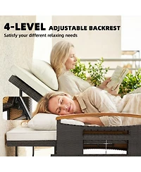 Outsunny Rat Outdoor Daybed w/4-Level Adjustable Backrest,