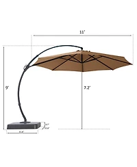Decksplore Cantilever Patio Umbrella Sun Umbrella Backyard Umbrella with Base
