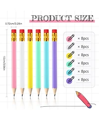 Gnuadz Golf Pencils Mini Half Eraser Hb Writing Drawing Pocket