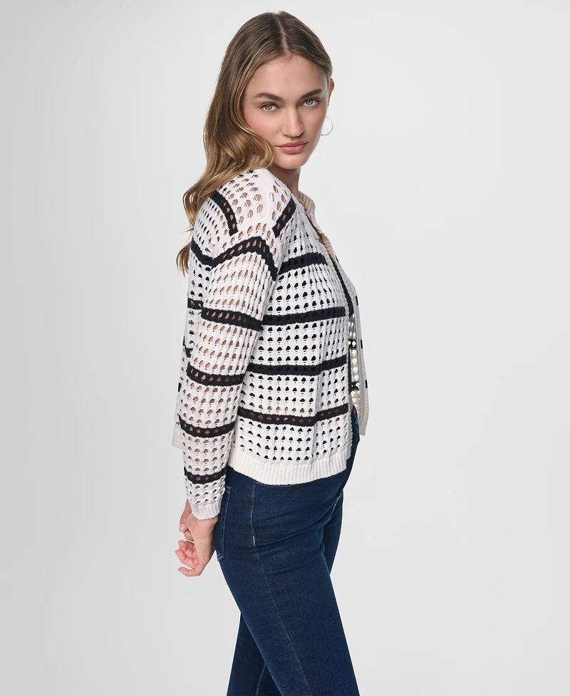 Dkny Jeans Women's Relaxed Fit Open-Front Cardigan