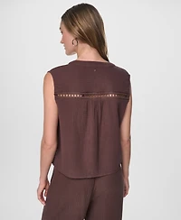 Dkny Jeans Women's V-Neck Sleeveless Top