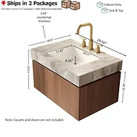 Sillysis Wall Mounted Bathroom Vanity, Sintered Stone Countertop, Undermount Ceramic Sink, Soft Close Cabinet