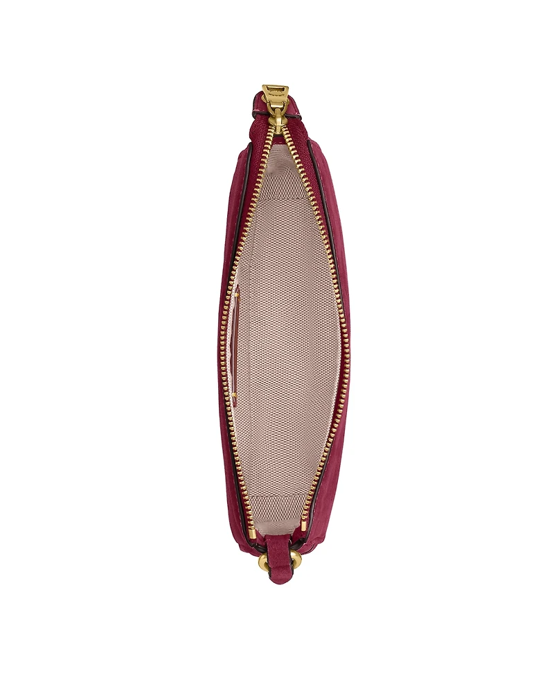 Coach Suede Plaza Zip-Top Mini Shoulder Handbag