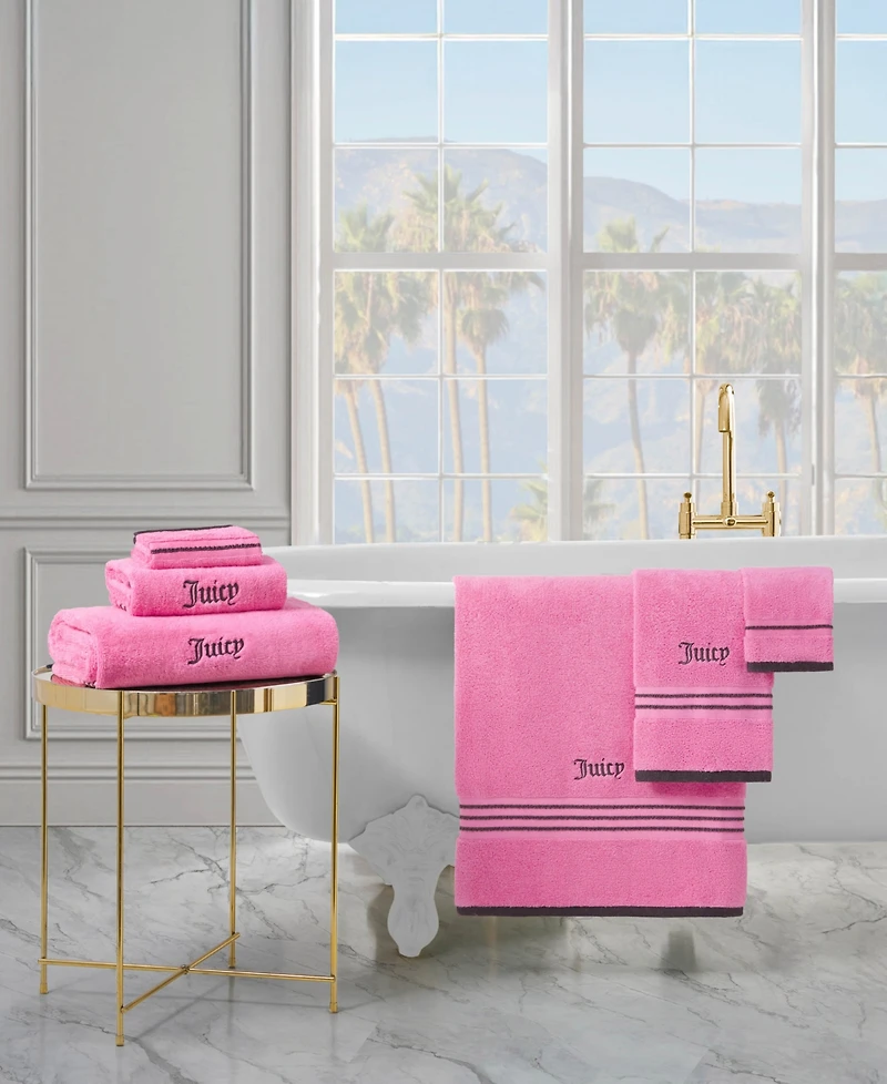 Juicy Couture Neon Border Cotton 6-Pc. Bath Towel Set