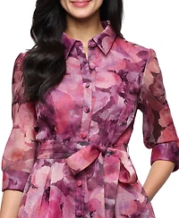 Alex Evenings Women's Printed Organza Ballgown