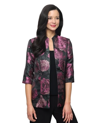 Alex Evenings Women's Printed Jacquard Twinset