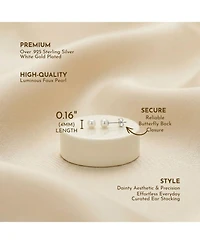 Sterling Silver Faux Pearl Studs