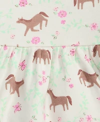 First Impressions Baby Girls' 0M-24M Long-Sleeve Horses-Print Dress, Macy's Exclusive