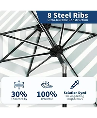 gaomon Outdoor Stripe Outdoor Patio Umbrella, Uv Protection Waterproof for Pool Deck Yard