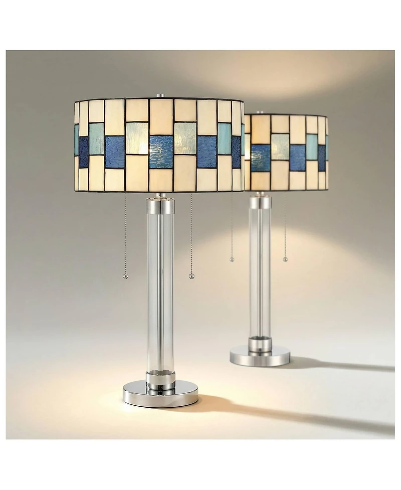Robert Louis Tiffany Andra 24 1/2" High Art Glass Table Lamp Set of 2