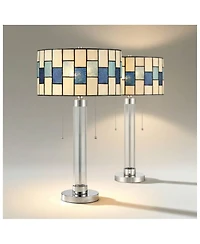 Robert Louis Tiffany Andra 24 1/2" High Art Glass Table Lamp Set of 2