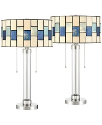 Robert Louis Tiffany Andra 24 1/2" High Art Glass Table Lamp Set of 2