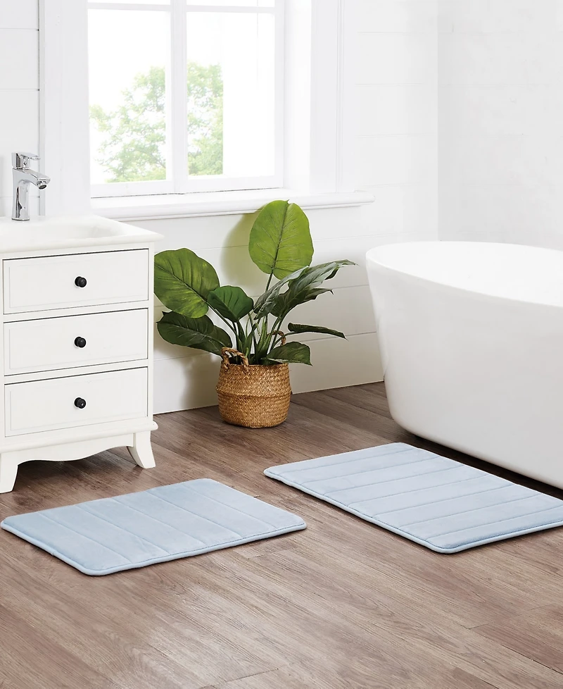 Truly Soft Solid Memory Foam 2-Pc. Bath Rug Set