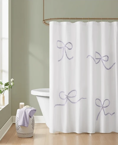 Truly Soft Textured Bow Shower Curtain, 72" x 72"