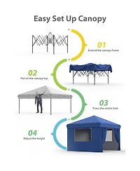 gaomon Outdoor 4-Sidewall Pop Up Canopy Tent for Picnics, Camping